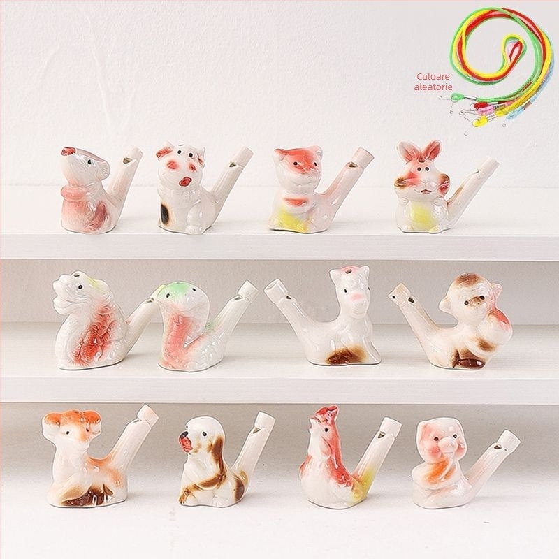 Fluier ceramic în formă de pasăre de apă — jucărie-suvenir pentru obiective turistice; cadou personal ideal pentru colegi, prieteni, copii sau colegi de clasă (Enshi); potrivit pentru Ziua Profesorului, Ziua Națională și Ziua Copilului; perfect pentru amin