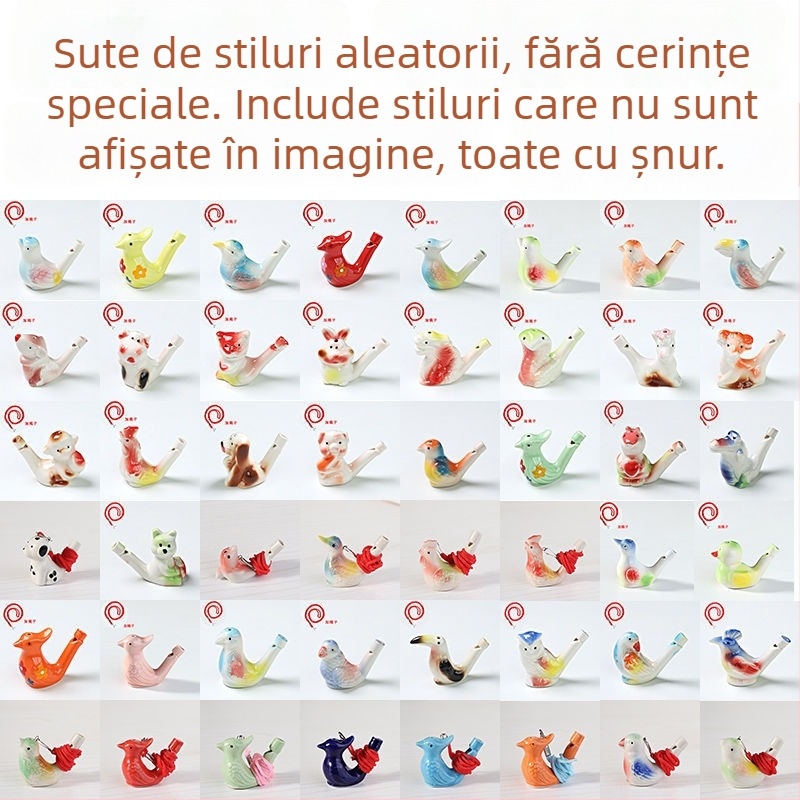 Fluier ceramic în formă de pasăre de apă — jucărie-suvenir pentru obiective turistice; cadou personal ideal pentru colegi, prieteni, copii sau colegi de clasă (Enshi); potrivit pentru Ziua Profesorului, Ziua Națională și Ziua Copilului; perfect pentru amin