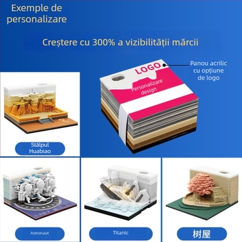 Palatul Potala 3D - Sculptură din hârtie cu note autocolante, ornament urban personalizat