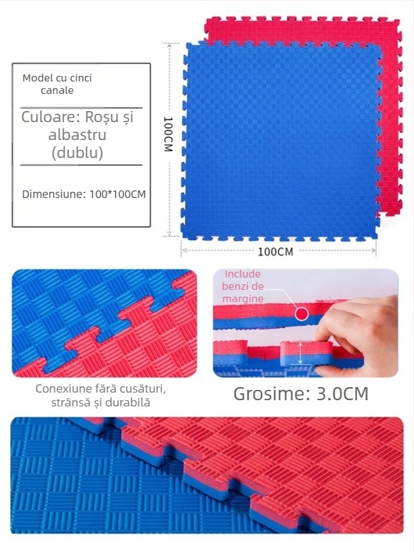 Covoraș EVA pentru Taekwondo cu izolare fonică și amortizare a șocurilor – Uz universal, set 5 bucăți, Covorașe sportive