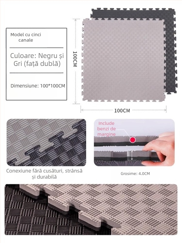 Covoraș EVA pentru Taekwondo cu izolare fonică și amortizare a șocurilor – Uz universal, set 5 bucăți, Covorașe sportive