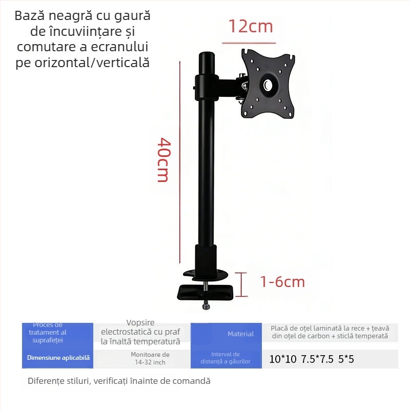 Suport pentru monitor cu reglare orizontală și verticală — bază de birou pentru monitoare PC