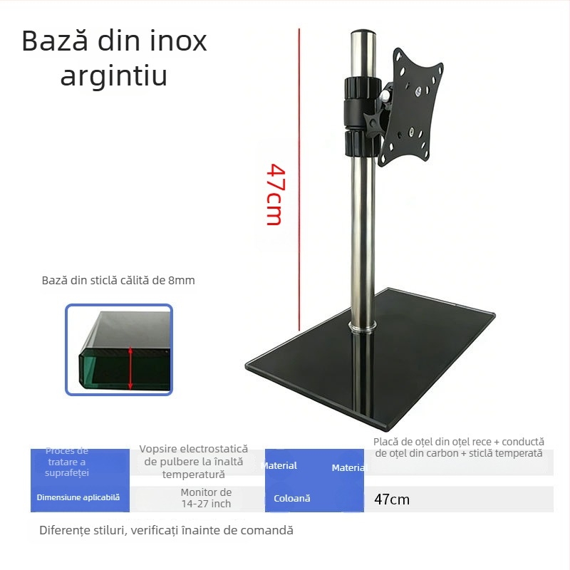 Suport pentru monitor cu reglare orizontală și verticală — bază de birou pentru monitoare PC
