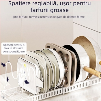 Raft de bucătărie pe blat – retractabil pentru boluri și farfurii, pliabil, mobil, fără montaj, din metal