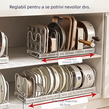 Raft de bucătărie pe blat – retractabil pentru boluri și farfurii, pliabil, mobil, fără montaj, din metal