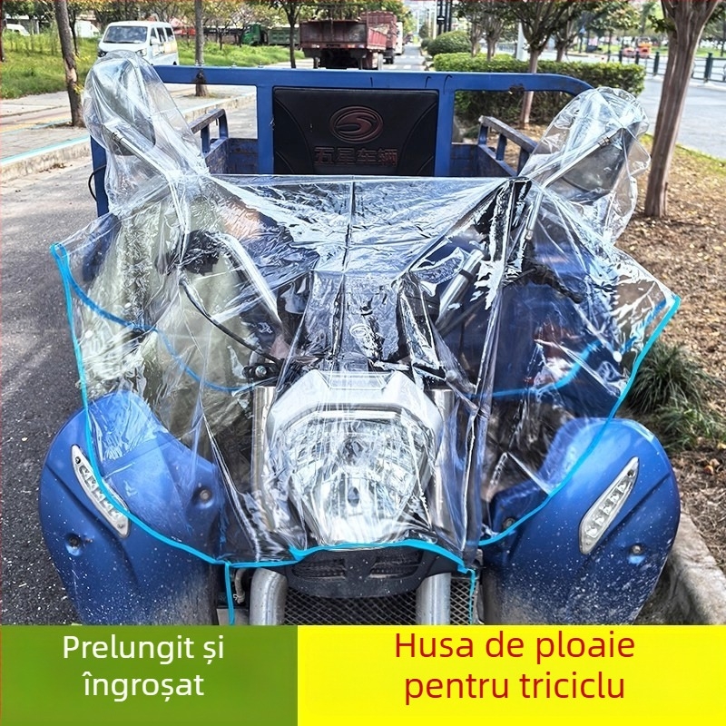 Husă de ploaie pentru biciclete electrice și motociclete, pânză PVC, impermeabilă, reutilizabilă, compatibilă cu tricicluri, demontare manuală
