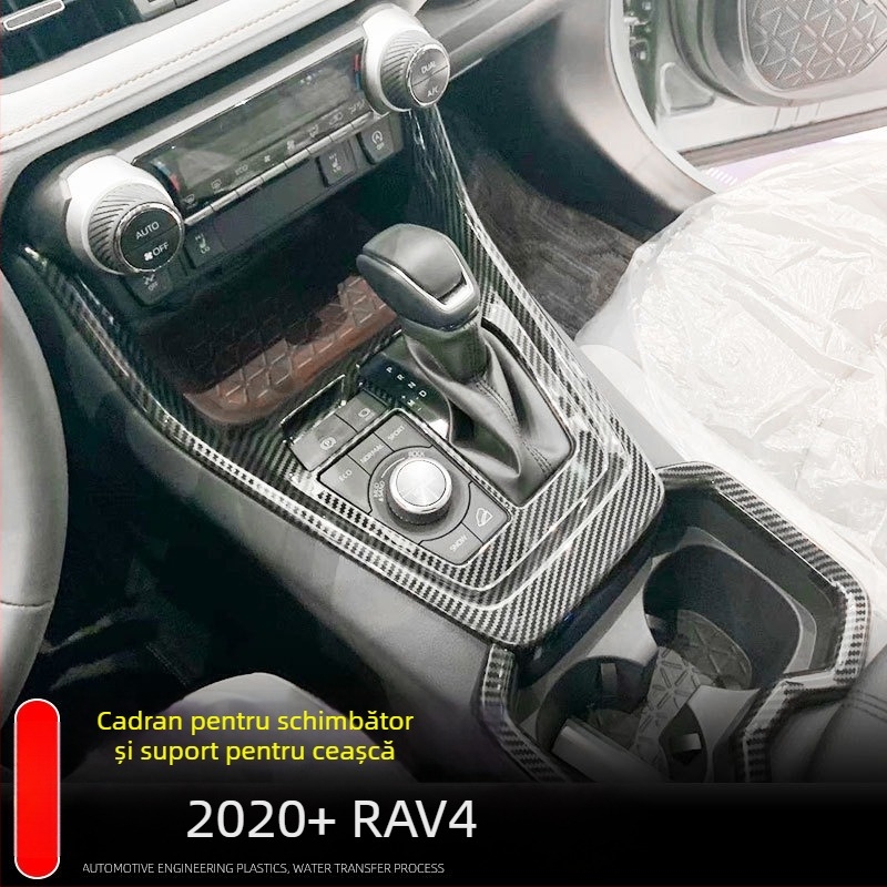 Kit interior ABS pentru Toyota RAV4 RongFang — ansamblu monobloc pentru consola centrală, suport pentru pahare și panou de comutare