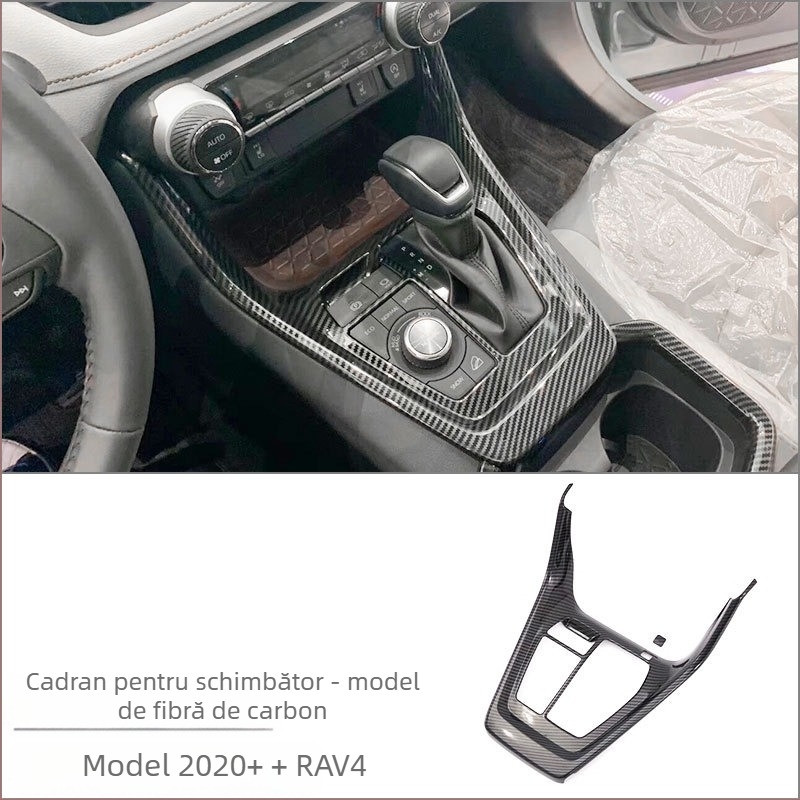 Kit interior ABS pentru Toyota RAV4 RongFang — ansamblu monobloc pentru consola centrală, suport pentru pahare și panou de comutare
