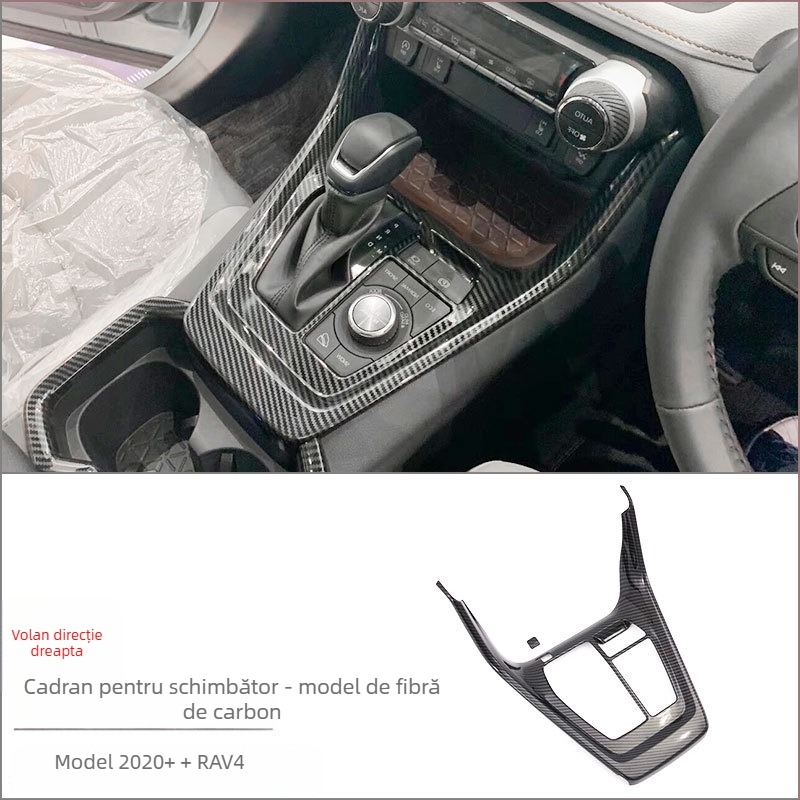 Kit interior ABS pentru Toyota RAV4 RongFang — ansamblu monobloc pentru consola centrală, suport pentru pahare și panou de comutare