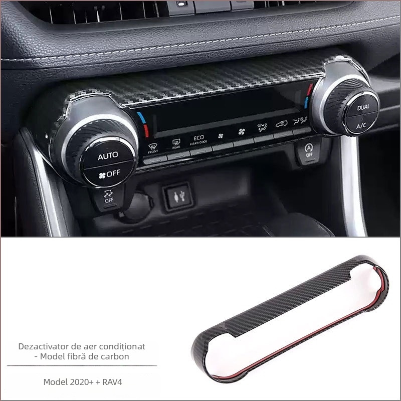 Kit interior ABS pentru Toyota RAV4 RongFang — ansamblu monobloc pentru consola centrală, suport pentru pahare și panou de comutare