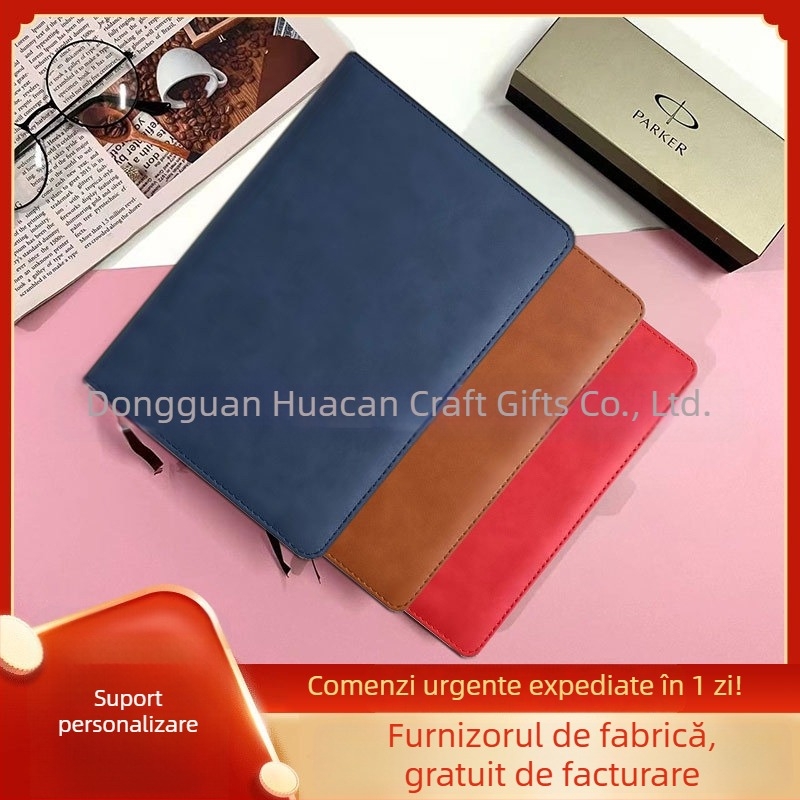 Set caiet afaceri, husă PU, legare cu adeziv, Forest hârtie 80 gsm, aliaj de aluminiu, model 00102