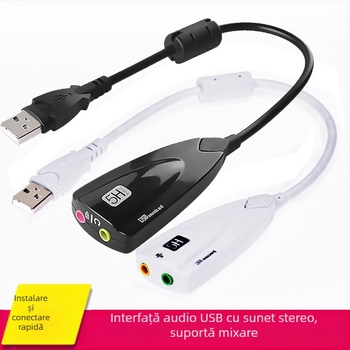 Carte audio USB externă 7.1 cu suport pentru 2 canale, decodare Dolby Digital EX/AC-3, DirectSound 3D, EAX 3.0/4.0