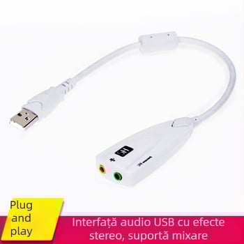 Carte audio USB externă 7.1 cu suport pentru 2 canale, decodare Dolby Digital EX/AC-3, DirectSound 3D, EAX 3.0/4.0