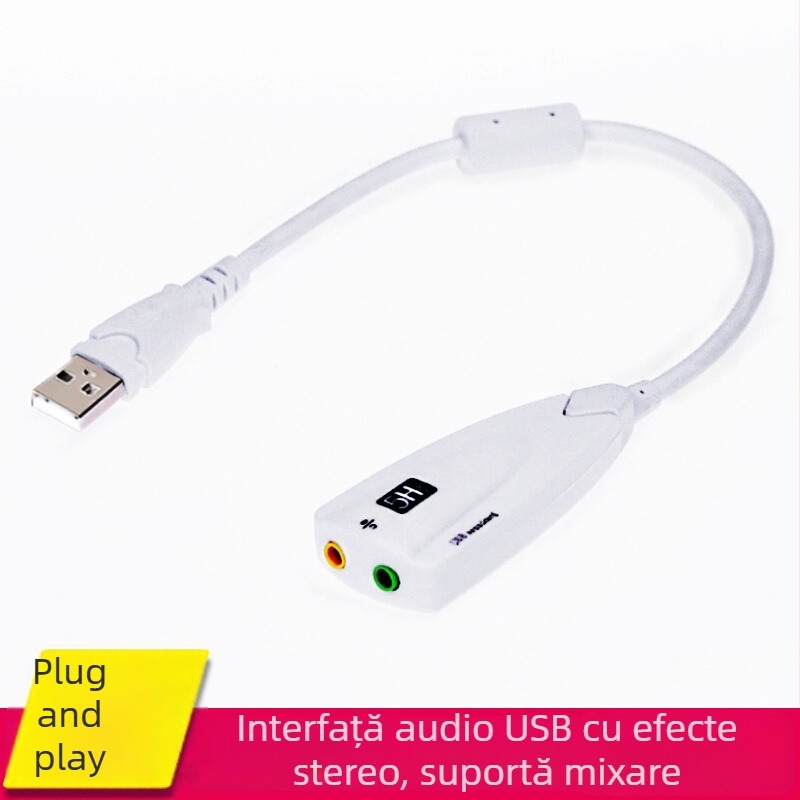 Carte audio USB externă 7.1 cu suport pentru 2 canale, decodare Dolby Digital EX/AC-3, DirectSound 3D, EAX 3.0/4.0