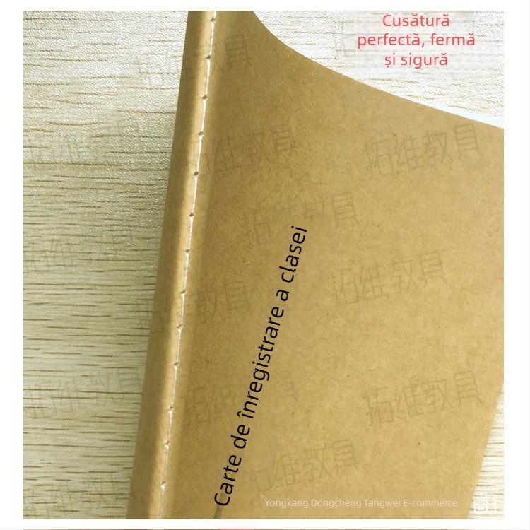 Caiet de curs pentru profesori – copertă Kraft, legare cu lipici, hârtie 57 g