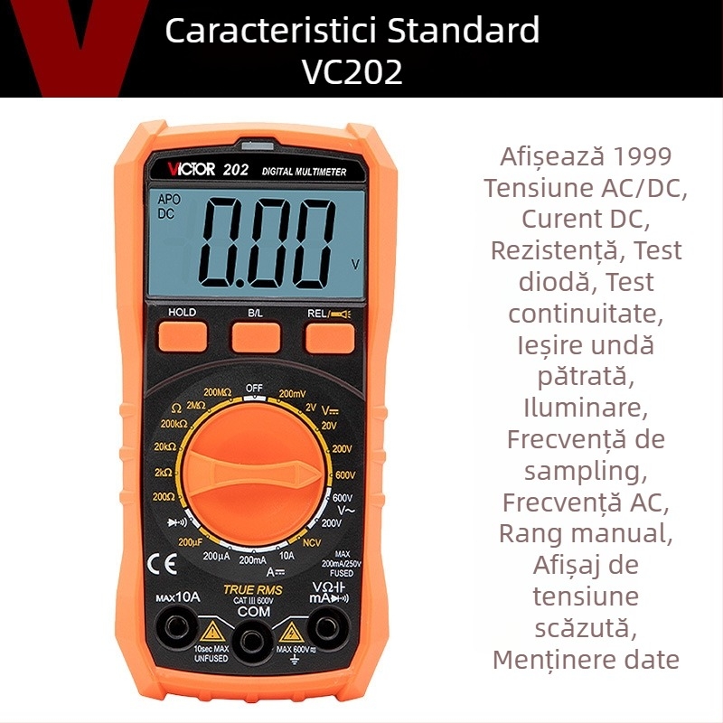 VC201 Multimetru Digital cu Protecție împotriva Arderea, Multifuncțional, Măsurare Manuală a Intervalelor, Pentru Electricieni