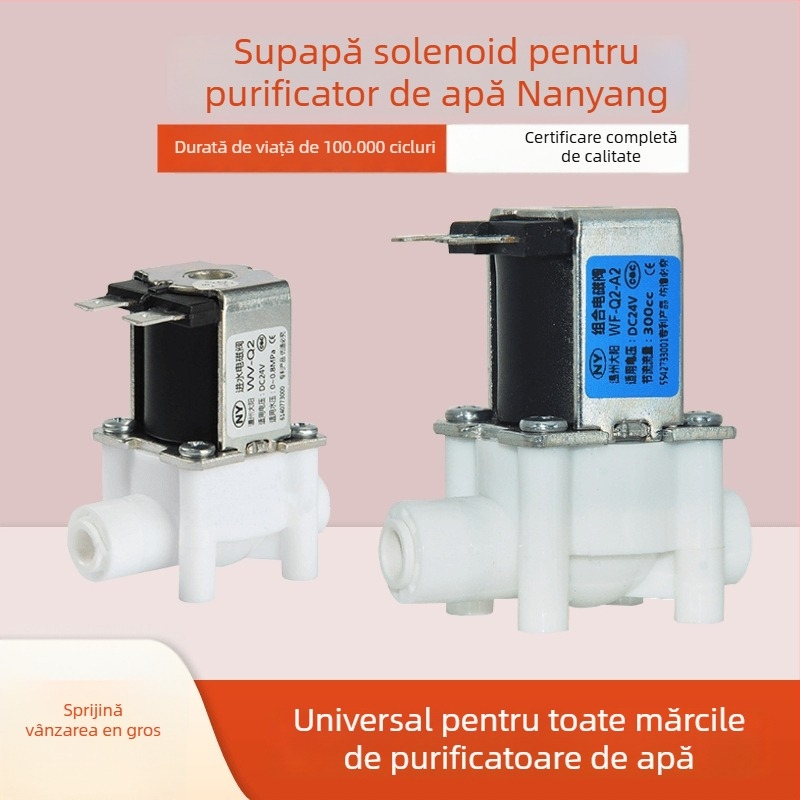 Valvă electromagnetică pentru purificatorul de apă, intrare apă 2 căi/3 căi, material POM, model NY, pentru echipamente de purificare a apei