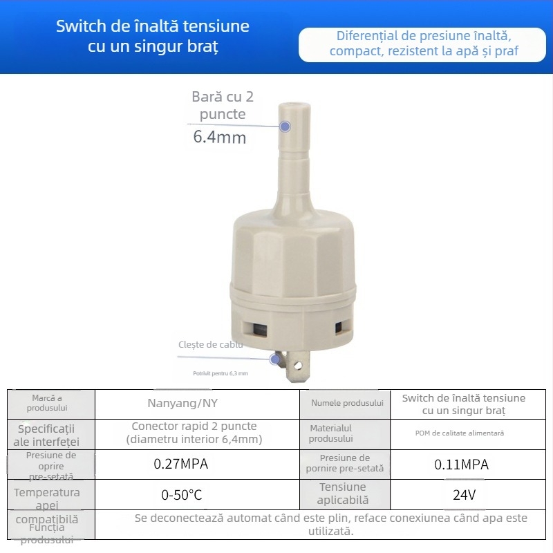 Valvă electromagnetică pentru purificatorul de apă, intrare apă 2 căi/3 căi, material POM, model NY, pentru echipamente de purificare a apei