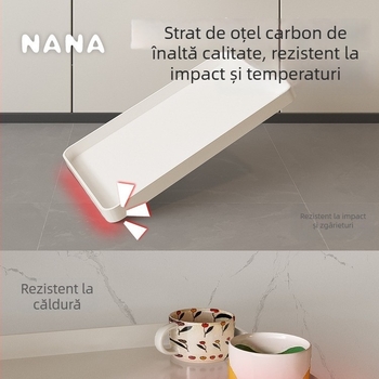 Raft de bucătărie pentru cuptor cu microunde, Jijia, oțel carbon, Multifuncțional, Stil Crem