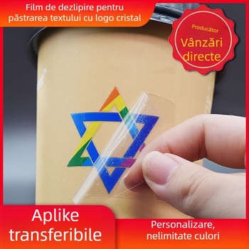 Etichetă indicator cu transfer UV și finisaj cristal, logo imprimat prin pad, film detașabil, impermeabil, personalizare disponibilă