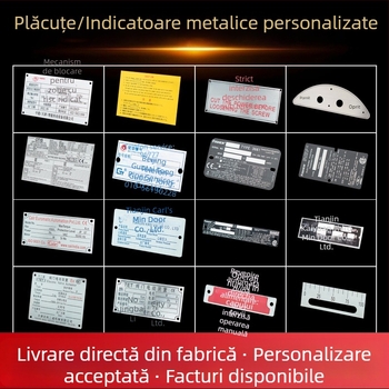 Plăci identificatoare din oțel inoxidabil, personalizate pentru echipamente electrice și supape