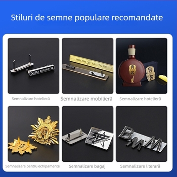 Tablă din aliaj de zinc pentru semne de hotel, personalizabilă; Material: aliaj de zinc; Proces: turnare sub presiune, acoperire electrolitică, finisaj cu vopsea; Aplicații: hoteluri, bagaje, semne pentru mobilier și echipamente.