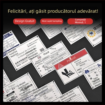 Semne metalice personalizate și plăci de identificare — gravură, etchare, ștanțare pe cupru, fier, aluminiu și oțel inoxidabil