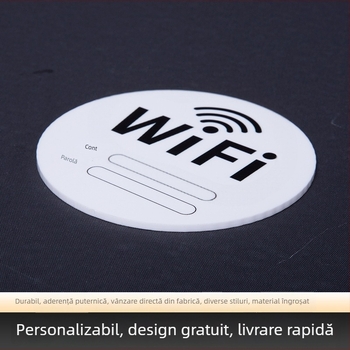 Siglă acrilică WiFi – indicator de internet wireless, pentru hoteluri și cafenele, autocolant de perete