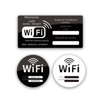 Siglă acrilică WiFi – indicator de internet wireless, pentru hoteluri și cafenele, autocolant de perete