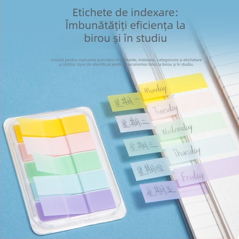 Deli 21606 Bloc de hârtie pentru notițe, fără adeziv, etichete indicator și etichete de index