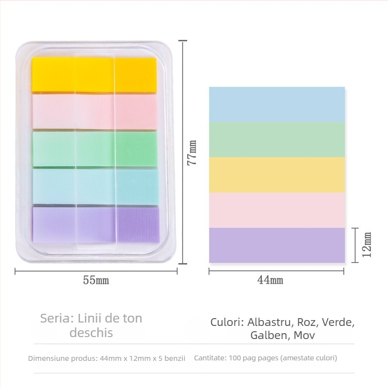 Deli 21606 Bloc de hârtie pentru notițe, fără adeziv, etichete indicator și etichete de index