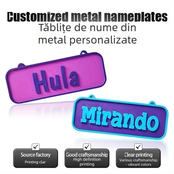 Placă de identificare din aluminiu cu imprimare UV, siglă decorativă, personalizabilă