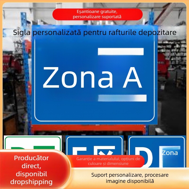 Semne PVC pentru siguranța în depozit, indicatoare de zonă, semne de identificare a rafturilor, imprimare UV, personalizabile