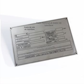 Placă metalică pentru echipamente – oțel inoxidabil; imprimare UV cu ecran; finisaj lucios; potrivită pentru fabrici, școli și facilități industriale