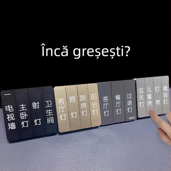 Capac de întrerupător cu indicator luminos, autocolant decorativ pentru perete, stil luxos, personalizabil