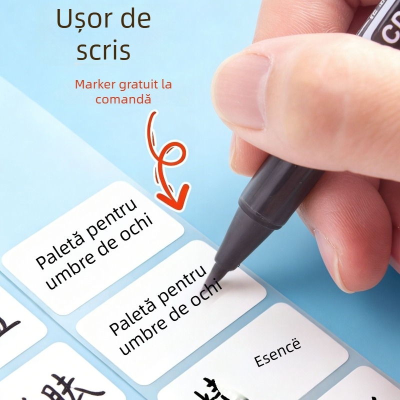 Hârtie etichetă autoadezivă pentru scriere, PP termic, fața: hârtie sintetică, adeziv care nu se usucă, grosime 75, rezistență la temperatură pe termen lung 50, formă dreptunghiulară