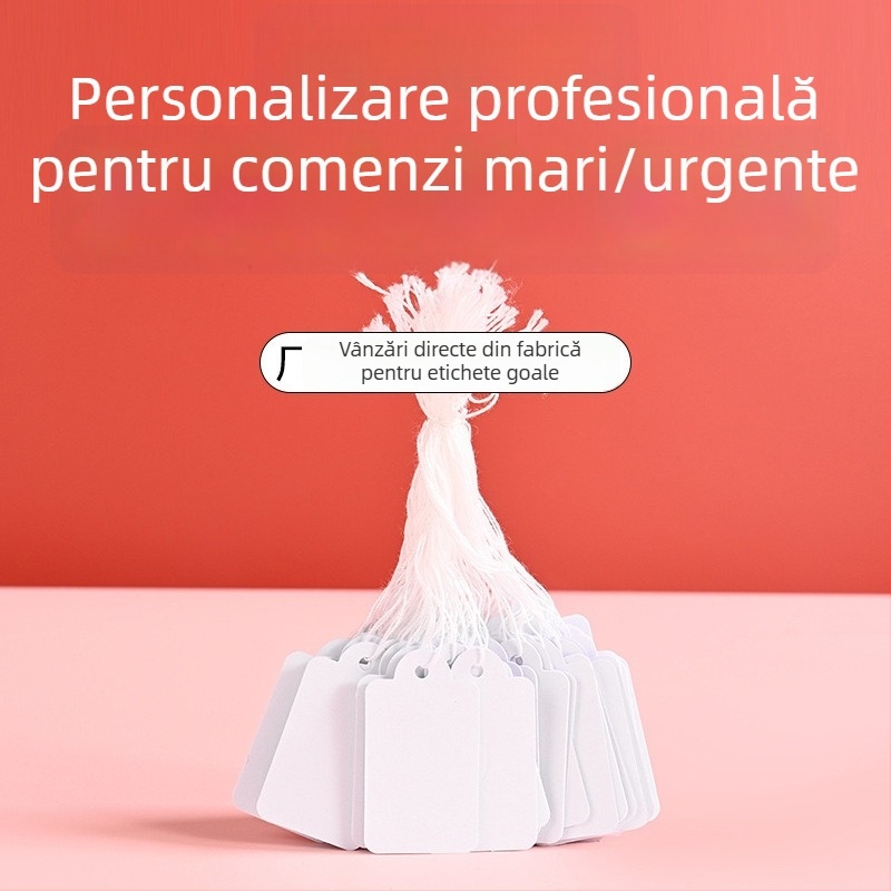 Set de 100 etichete goale pentru bijuterii, carduri de etichetă de preț din hârtie, pentru etichetare manuală