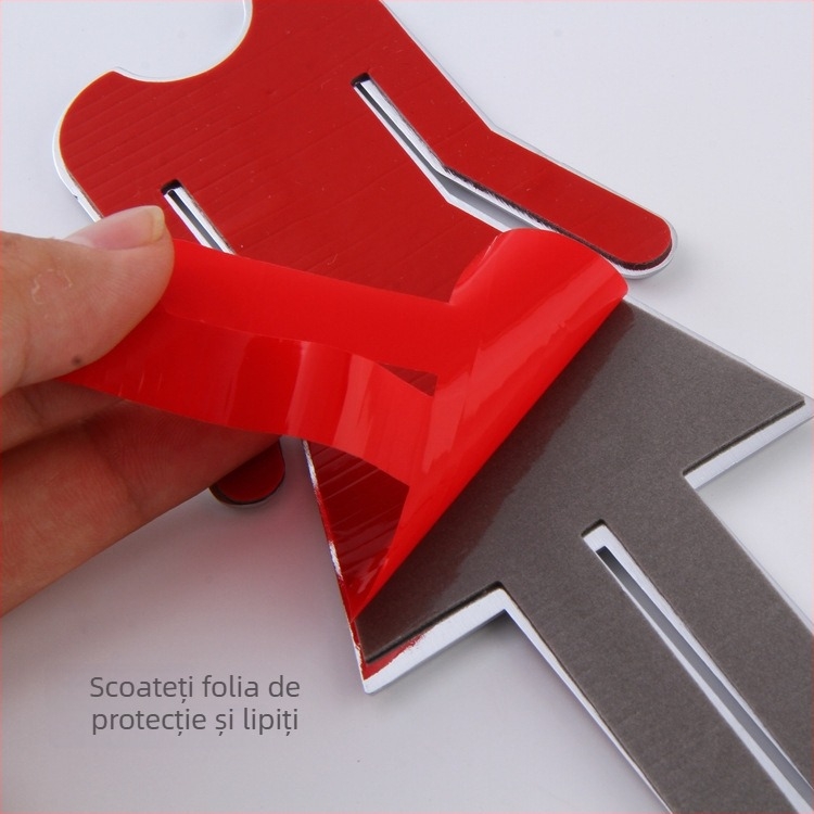 Semn 3D pentru toaletă – ABS material, acoperire electroplatină, semnalizare de ușă personalizabilă