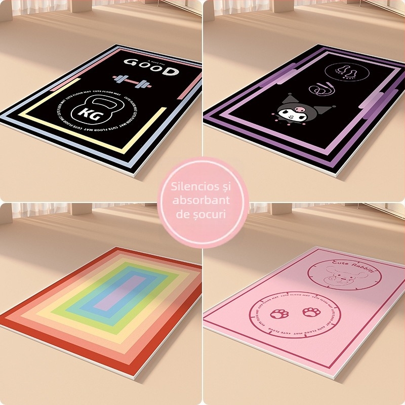 Covoraș de yoga, grosime de 6 mm, absorbție a șocurilor, antiderapant, izolare fonică, pentru uz interior