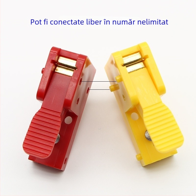 Clema crocodil pentru testare la curent înalt – 50A, arc acționat, din cupru, pentru testarea motoarelor și cablarea LED