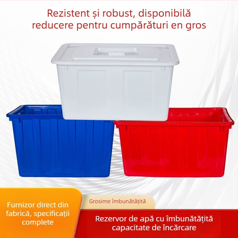 Cutie plastică dreptunghiulară pentru transport în acvacultură — PE, pereți 2–8 mm, anti-cădere, duritate ridicată, capacitate 30–400 L