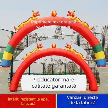 Arc gonflabil de nuntă cu dublu dragon, design dragon și phoenix, țesătură Oxford, personalizabil Bangchuang