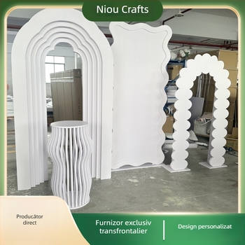 Ușă arcuită din PVC pentru grădina interioară, decor de nuntă, prelucrare personalizată