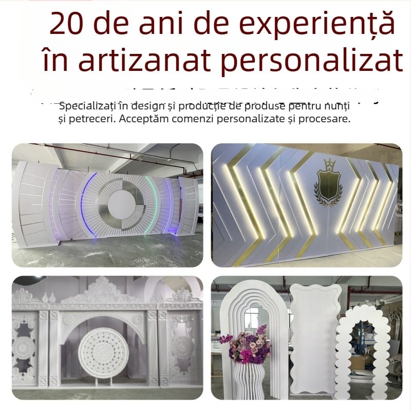 Ușă arcuită din PVC pentru grădina interioară, decor de nuntă, prelucrare personalizată