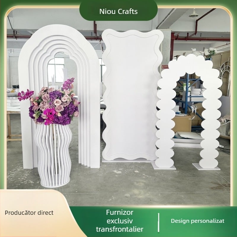 Ușă arcuită din PVC pentru grădina interioară, decor de nuntă, prelucrare personalizată
