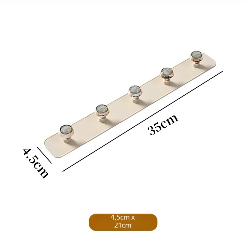 Beizhiou Cârlig de perete cu adeziv – ABS, design cu mai multe rânduri (peste 3 rânduri), stil lux ușor, sarcină 3 kg, pentru perete sau ușă