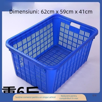 Coș turnover din plastic pentru legume și fructe, coș adânc de depozitare, potrivit pentru organizare și transport