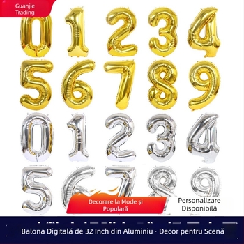 Balon numeric din folie de aluminiu pentru decor de ziua de naștere