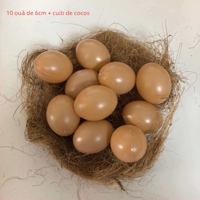 Set ouă de Paște în cuib — plastic, turnare prin injecție, cu posibilitate de imprimare a logo-ului, model didactic pentru grădiniță, pentru pictură DIY