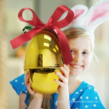 Ou de Paște din plastic cu coajă electroplacată, personalizabil, imprimare logo disponibil, cadou